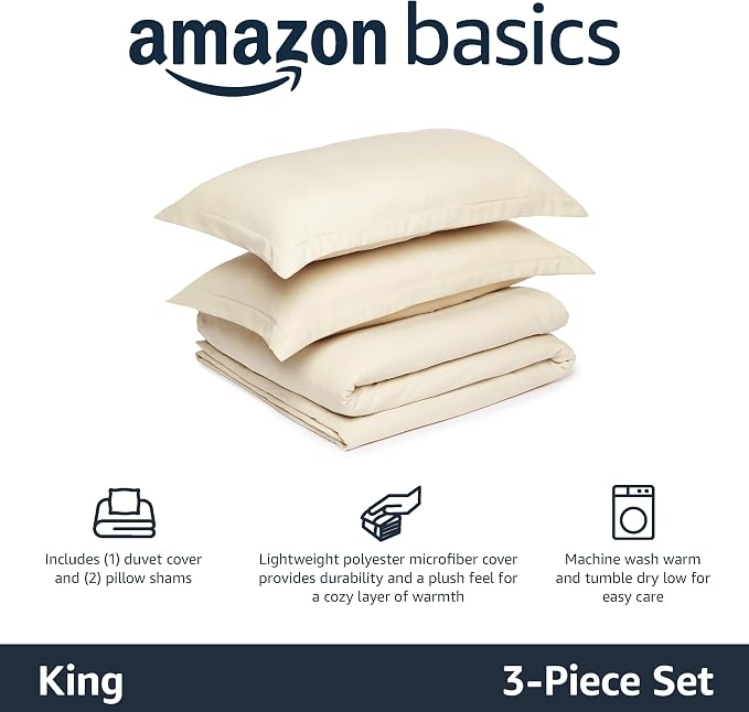 Amazon Basics Lightweight Microfiber 3-Piece Duvet Cover Set - Image 2