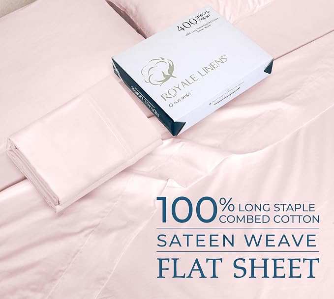 400 Thread Count 100% American Grown Cotton Flat Sheet - Image 2