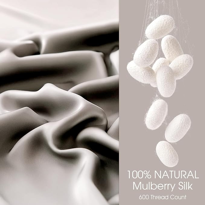 100% Silk Pillow Cases 2 Pack Standard Size Mulberry Silk Pillowcase - Image 2