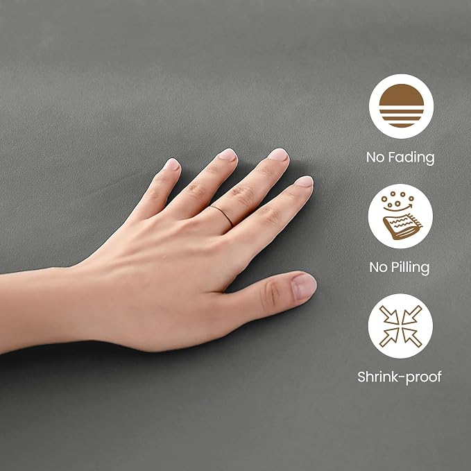 ROSE&RISY Light Grey King Fitted Sheet, Soft and Breathable - Image 5