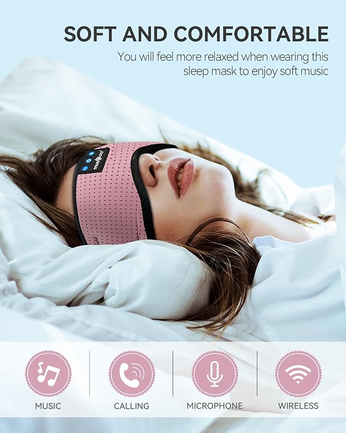 MUSICOZY Bluetooth 5.4 Sleep Headphones Eye Mask, Breathable Sleeping Headband - Image 2