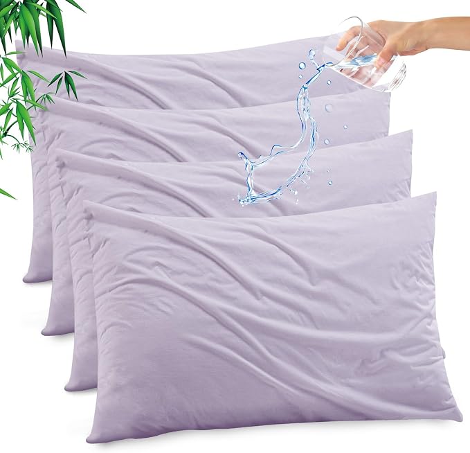 Gogreen Bamboo Rayon Waterproof Pillow Protector, Breathable Pillow Cover by GOGREEN