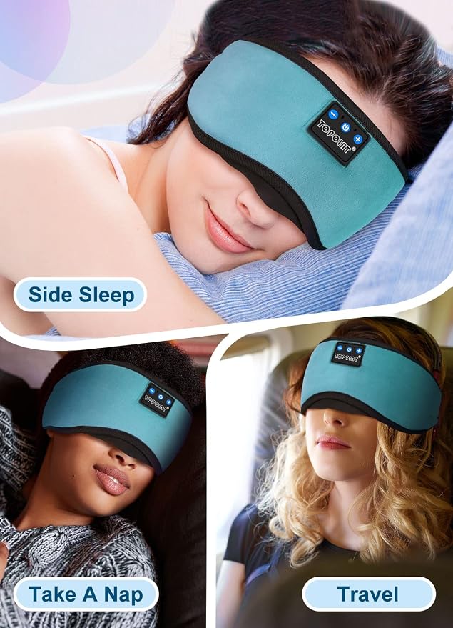 TOPOINT Sleep Mask with Headphones Bluetooth 5.4 Wireless, Sleep Headphone with - Image 5