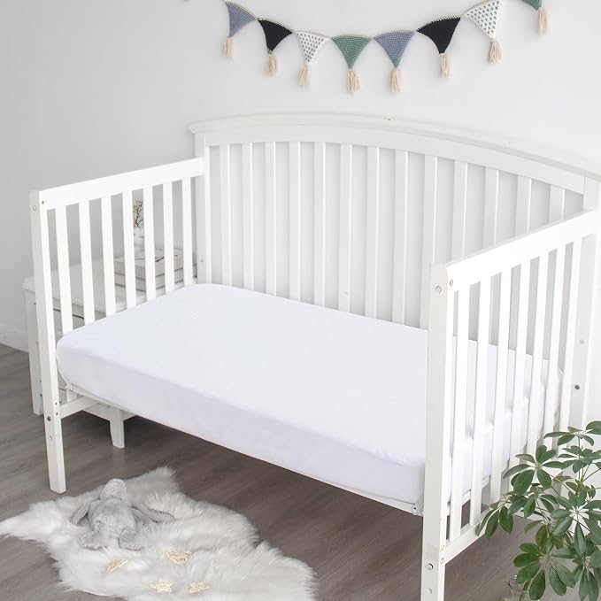 Crib Mattress Protector Waterproof 2 Pack Crib Sheets Fitted Mattress Pad Cover - Image 5
