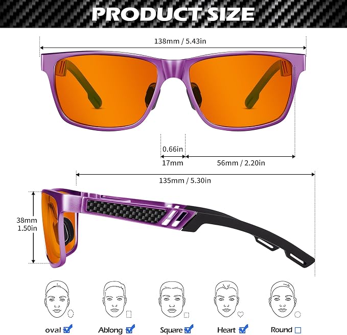 ANYLUV Blue Light Blocking Glasses Men Computer Gaming Glasses Lightweight - Image 6