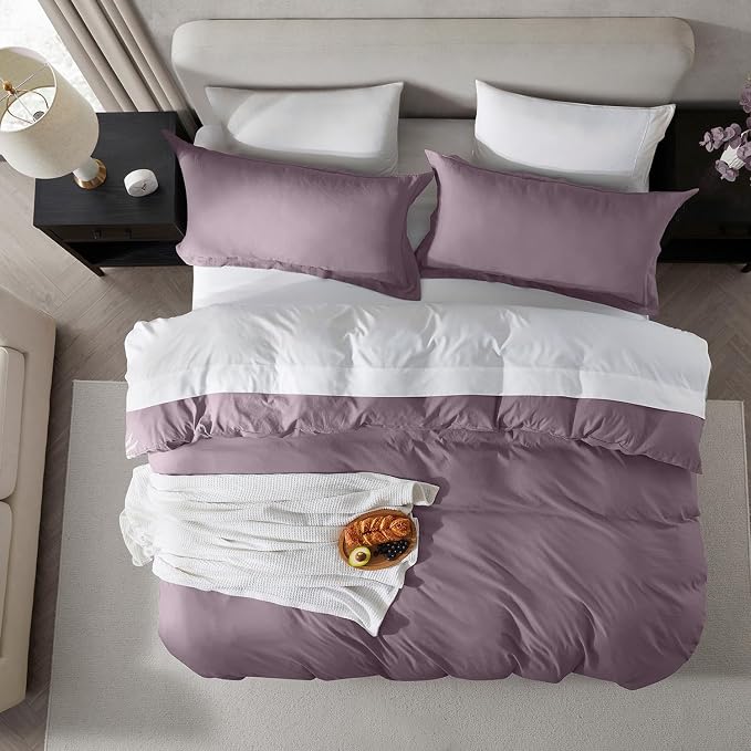 Nestl Dusty Purple California King Duvet Cover Sets - Image 5