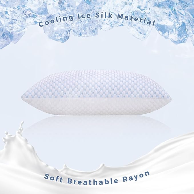 OSBED Adjustable Cooling Shredded Memory Foam Pillows King Size Set of 4 - Image 2