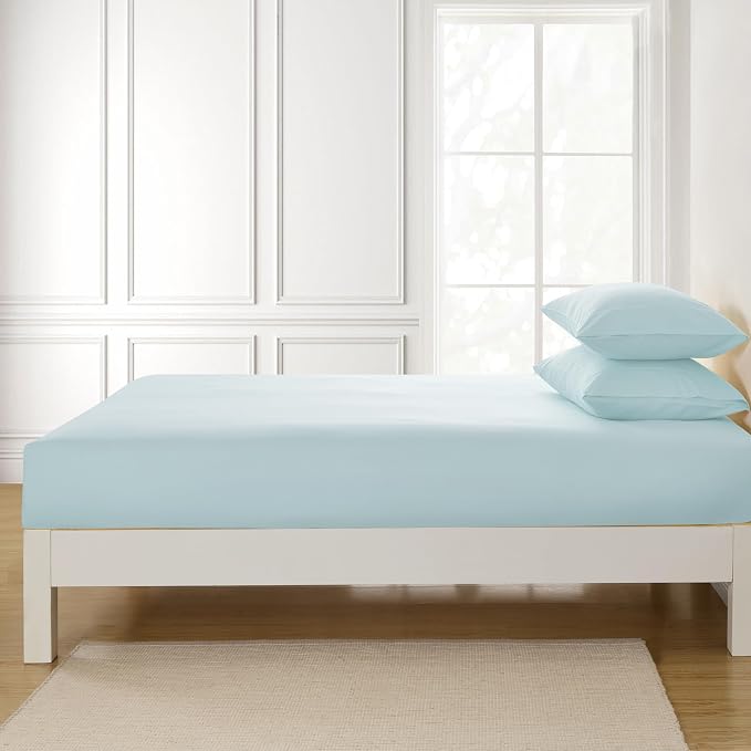 Twin Fitted Sheet Only with Full Elastic & Built in Corner Sheet Straps to - Image 4