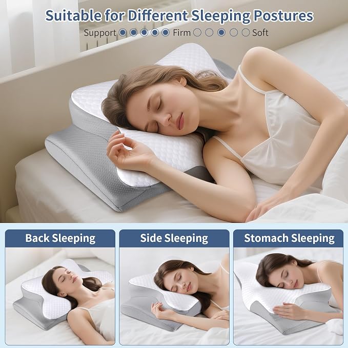 Cervical Neck Pillow for Pain Relief, Ergonomic Contour Pillow, Orthopedic - Image 6