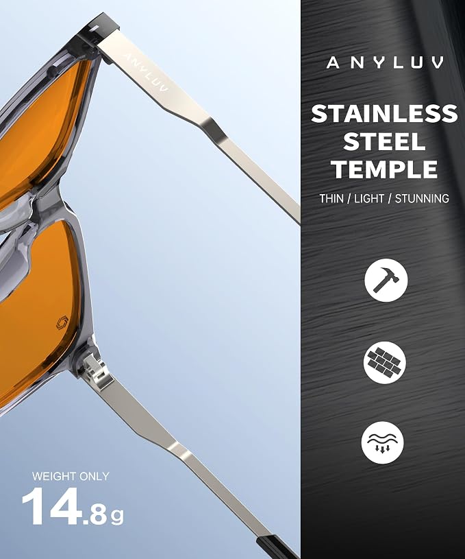 ANYLUV Blue Light Glasses for Men, Lightweight Computer Gaming Glasses - Image 5