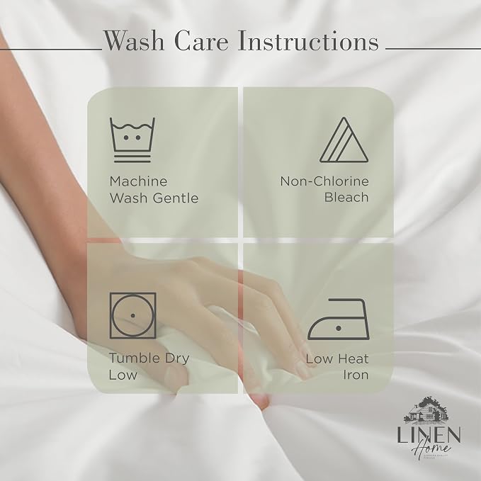 Linen Home 100% Cotton Percale Sheets King Size, Deep Pocket, 4 Pieces Set - Image 5