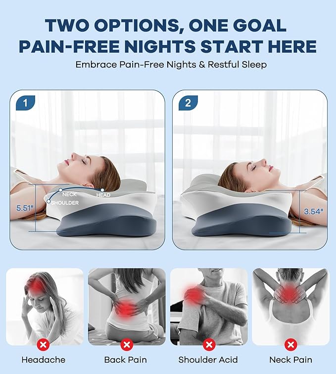DONAMA Cervical Pillow for Neck and Shoulder Pain Relief, Cooling Contour - Image 3