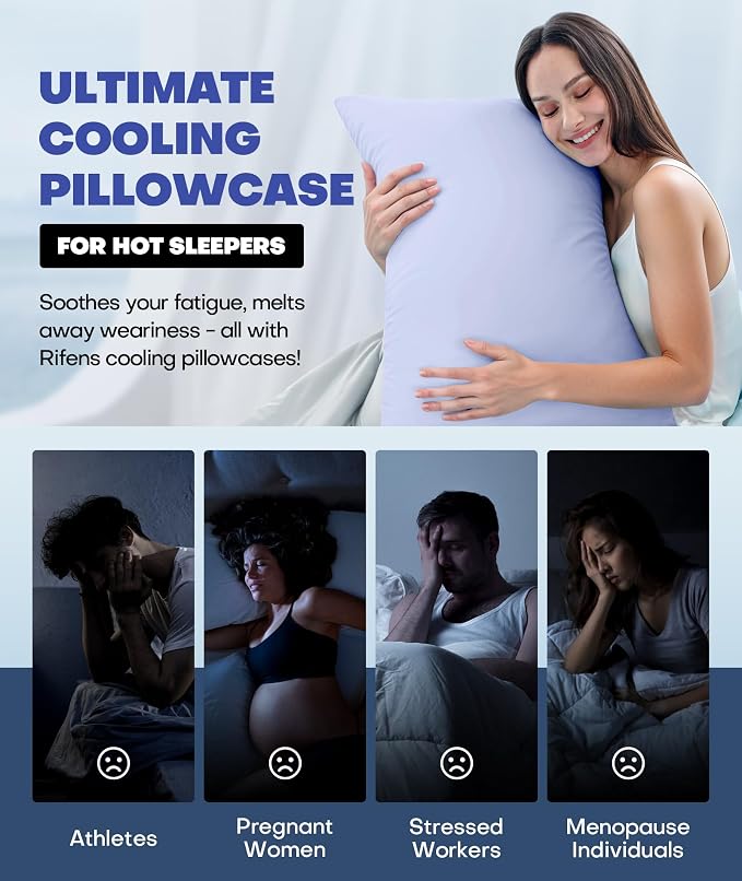 Ice Cooling Pillowcase for Hot Sleepers, Instantly Cool, Stays Cold All Night - Image 6