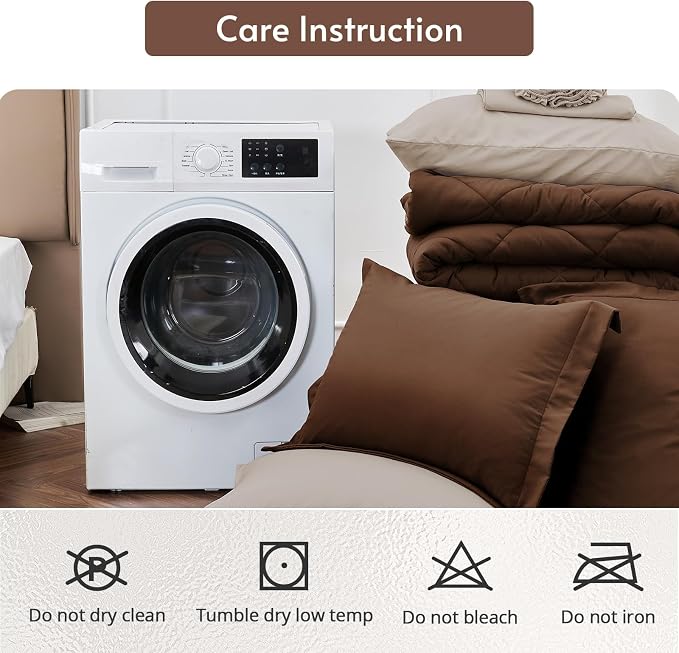 MUXHOMO 5 Pieces Twin Comforter Set, Reversible Bed in a Bag Twin Size - Image 9