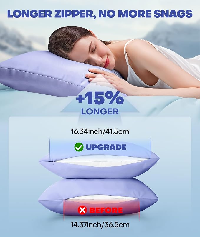 Ice Cooling Pillowcase for Hot Sleepers, Instantly Cool, Stays Cold All Night - Image 5