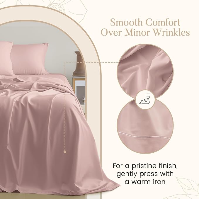 100% Cotton Bed Sheets Sateen Weave Twin XL Size Sheet Set, No Pilling & - Image 4