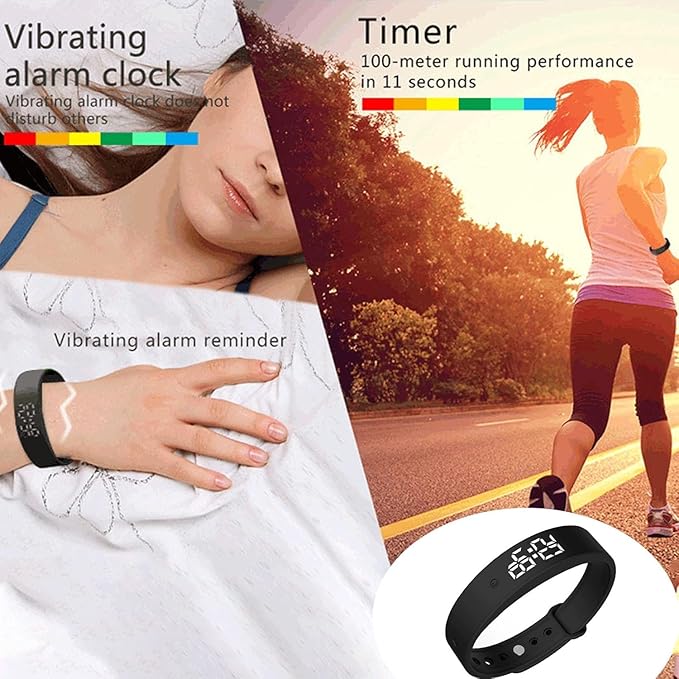 Vibrating Alarm Wristband Deaf People Watch Band Fit Sleeps Rise Silent Shock - Image 7