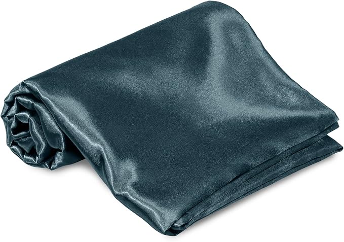 Homiest Deep Sea Blue Satin Queen Bedding Set, Luxury & Ultra Soft Top & Flat - Image 2