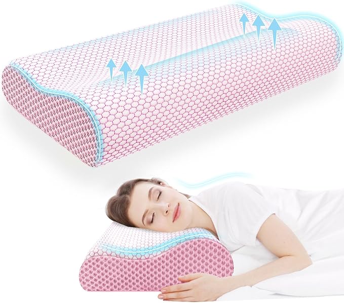 CloudBliss Memory Foam Pillow, Ergonomic Neck Contour Cervical Pillow by CloudBliss