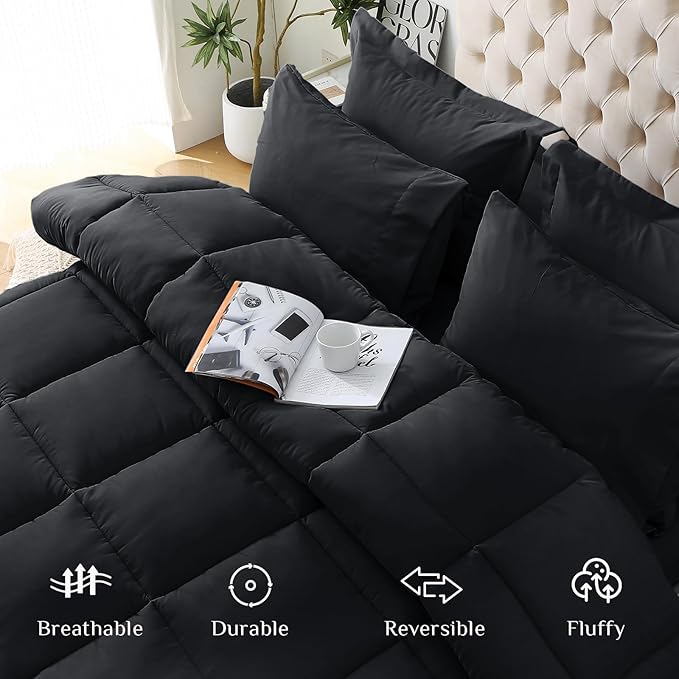 JOLLYVOGUE Full Comforter Set, Ultra-Soft Bed in a Bag Full Size 7 Pieces - Image 2