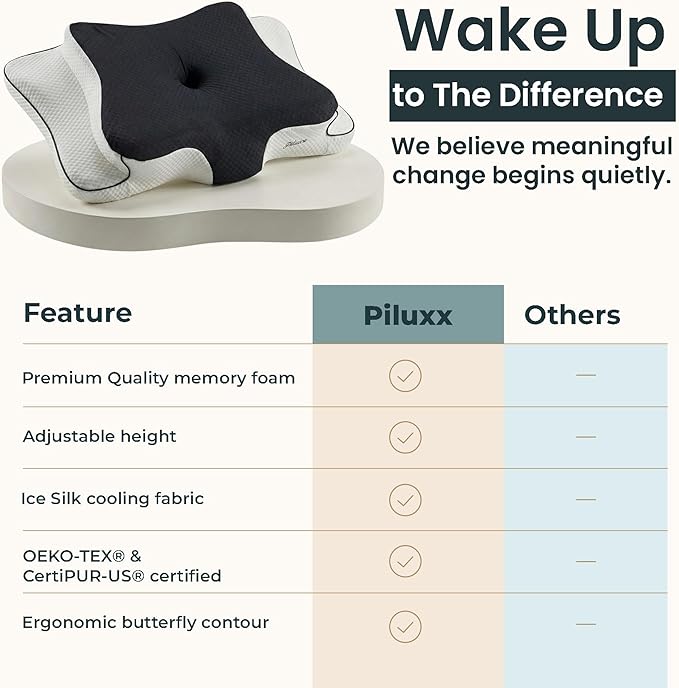 Cervical Neck Pillow for Sleeping – Cooling Memory Foam Cervical Pillow for - Image 7