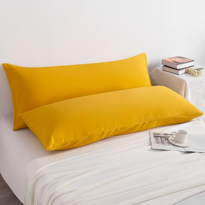 NTBAY 2-Pack Body Pillowcases, 20x54 inches, Ginger Yellow, Fade Resistant - Image 2