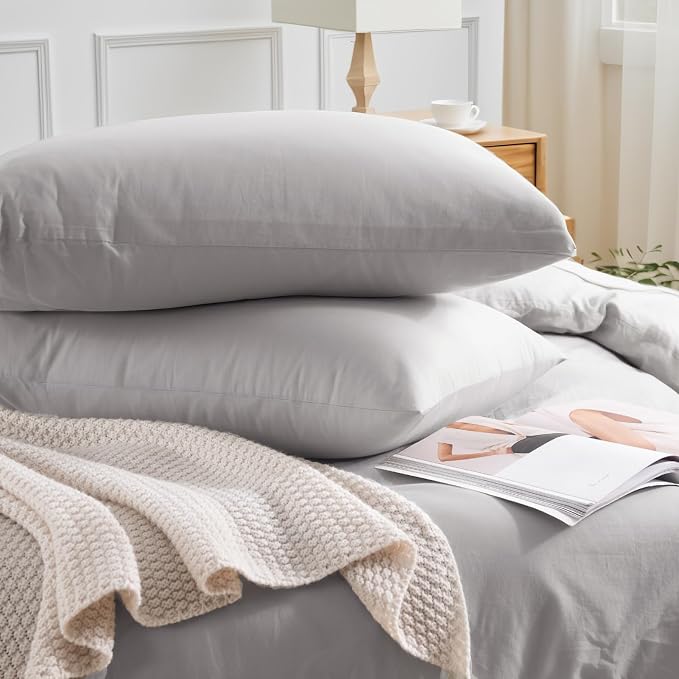 NEXHOME PRO Duvet Cover Set Kids Twin Size Linen Feel Textured Organic Natural - Image 5