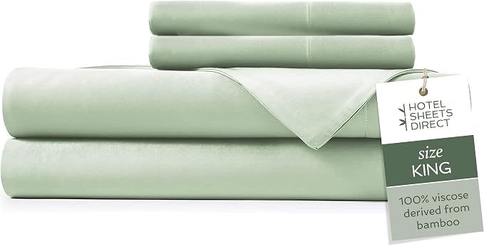 Hotel Sheets Direct 4 Piece Bed Sheet Set King Size, 100% Viscose Derived from by HOTELSHEETSDIRECT
