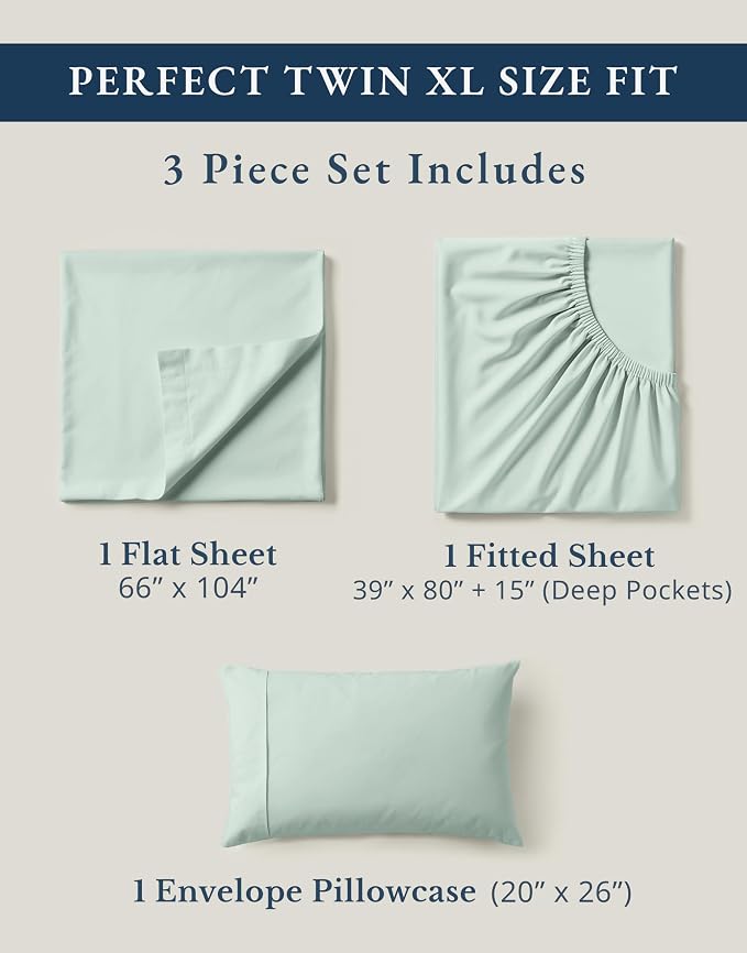 LANE LINEN 100% Organic Cotton Extra Long Twin Sheet & Pillowcase Sets - Image 4