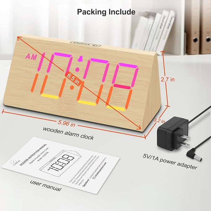 DreamSky Wooden Digital Alarm Clock - Image 7