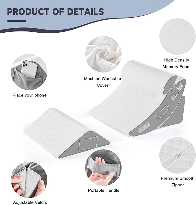 Yojoker 4PCS Orthopedic Bed Wedge Pillow Set - Image 3