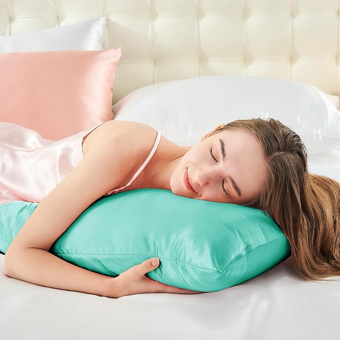 BEDELITE Satin Body Pillow Cover 2 Pack, Super Soft and Cooling Body Pillow - Image 6