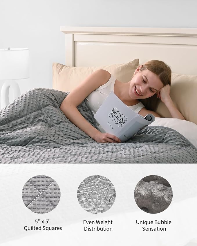 Mr. Sandman Weighted Blanket for Adults, Minky Dots Heavy Blanket for Woman - Image 4