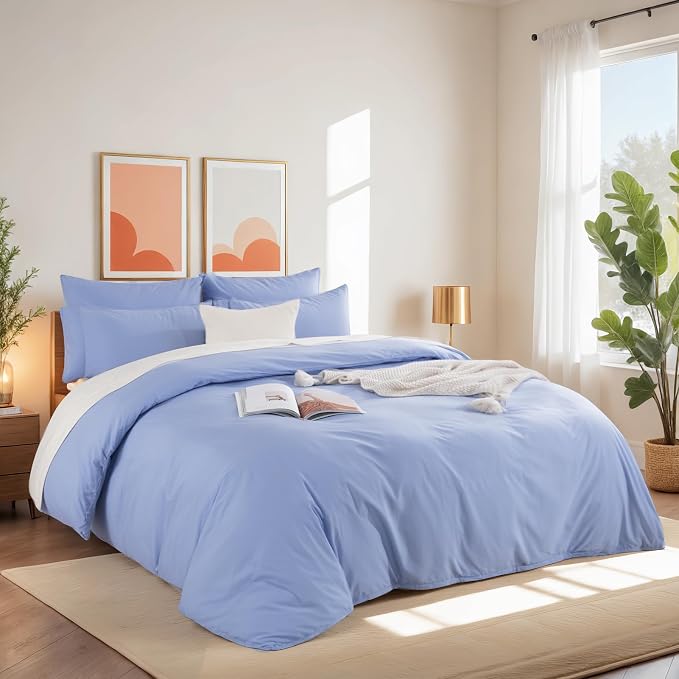 NEXHOME PRO Twin Duvet Cover Set, 100% Washed Cotton - Image 6