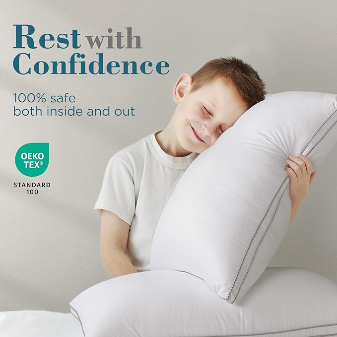 viewstar Pillows Queen Size Set of 2, Hotel Quality, Down Alternative Gusseted - Image 6