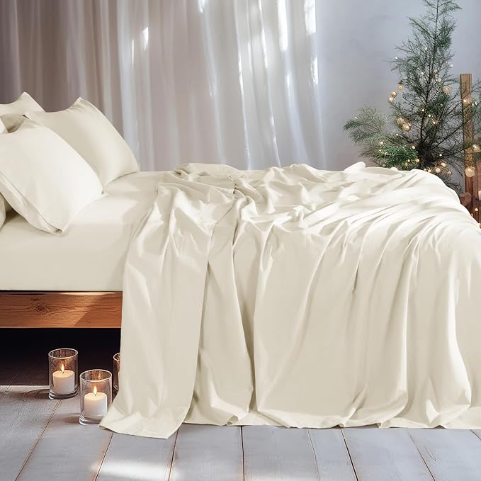 LBRO2M 100% Pure Linen Sheet Set Deep Pocket Up to 16" Bed Sheets Sets - Image 2