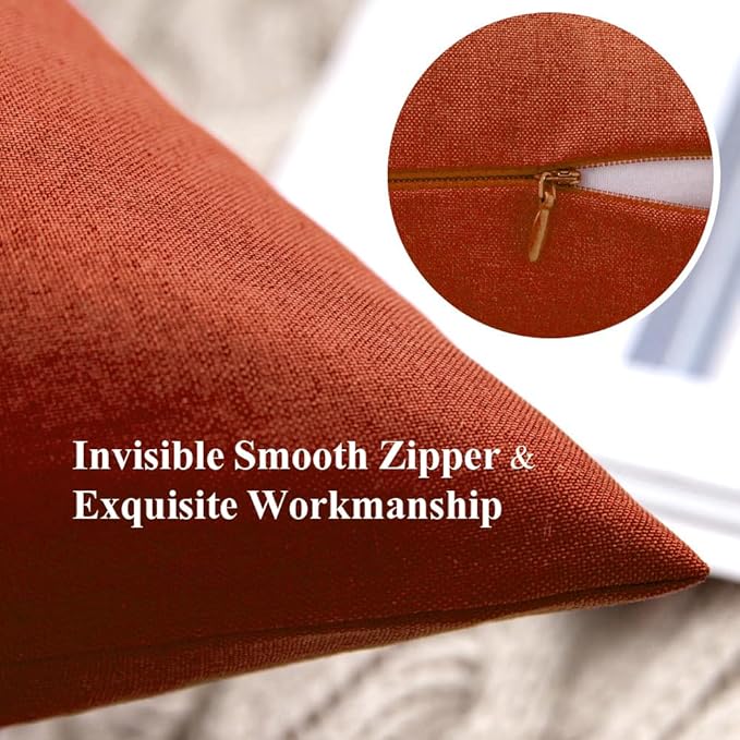 MIULEE Pack of 2 Decorative Outdoor Solid Waterproof Throw Pillow Covers Euro - Image 3
