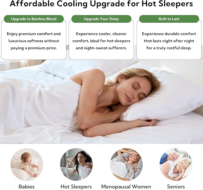 MR&HM King Pillow Cases Set of 2, Cooling Pillow Case - Image 5