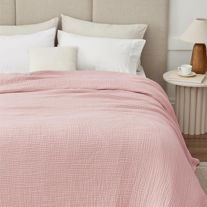 100% Cotton Muslin Blanket Twin 66" x 90", 6 Layers Breathable and Lightweight - Image 7