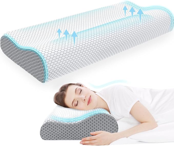 CloudBliss Memory Foam Pillow, Ergonomic Neck Contour Cervical Pillow by CloudBliss