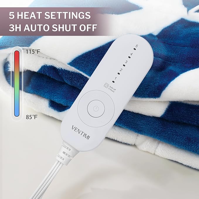 VENTIMI Electric Blanket Heated Throw, Fast Heating Blankets - Image 2