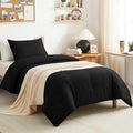CozyLux Twin Comforter Black, 2 Pieces Twin Extra Long Comforter Set by CozyLux