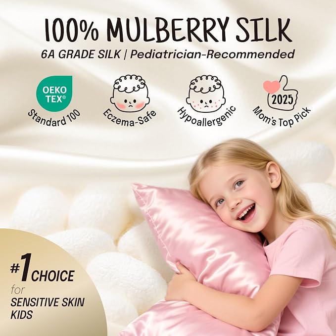 OLESILK 100% Mulberry Silk Toddler Pillowcase - Image 2