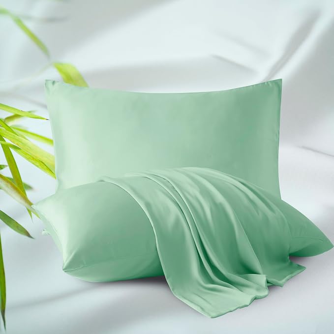 Bamboo Viscose Zippered Pillow Cases Standard Size Set of 2, 400 Thread Count by ZaizaiHome