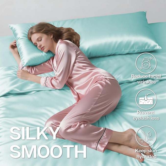 MR&HM Satin Body Pillow Cover, Soft and Breathable Body Pillow Case - Image 4