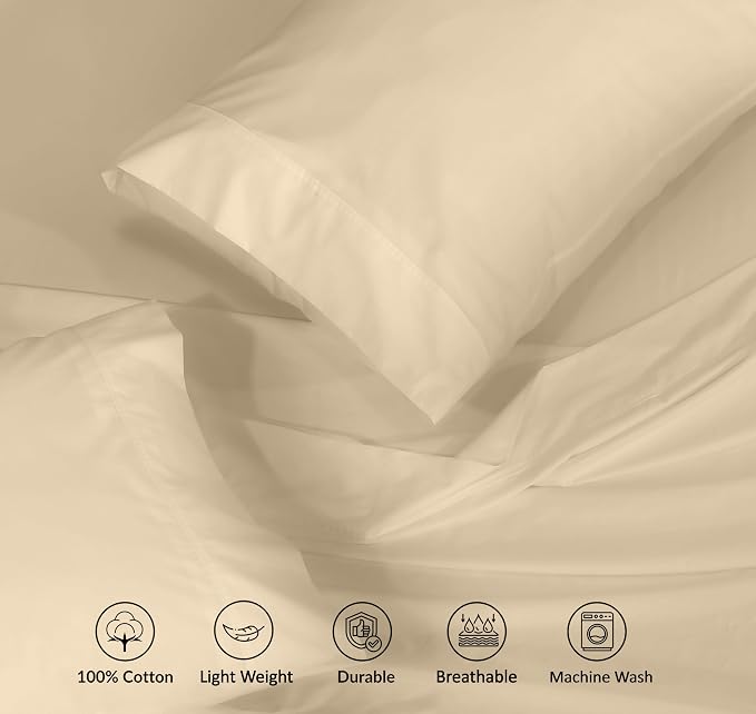 RUVANTI 100% Cotton Sheets – California King Percale Bedding, Cooling & - Image 4