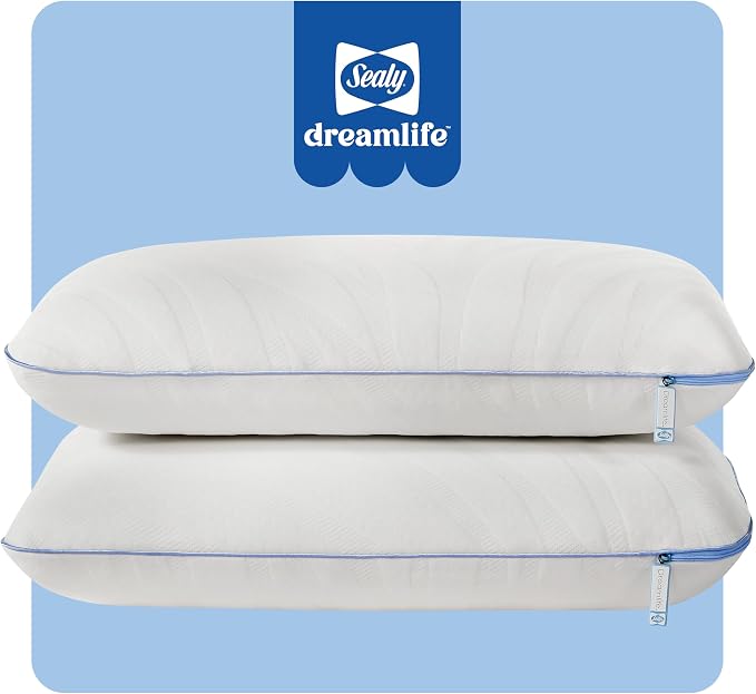 Sealy Dreamlife Queen Size Memory Foam Cooling Pillow by Sealy