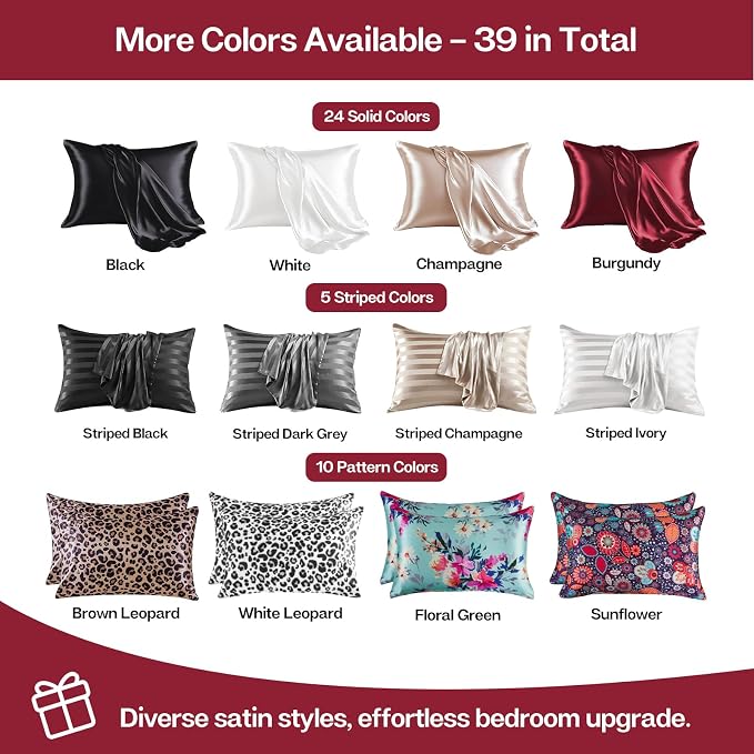 MR&HM Satin Pillowcase for Hair and Skin, Silk Satin Pillowcase 2 Pack - Image 7