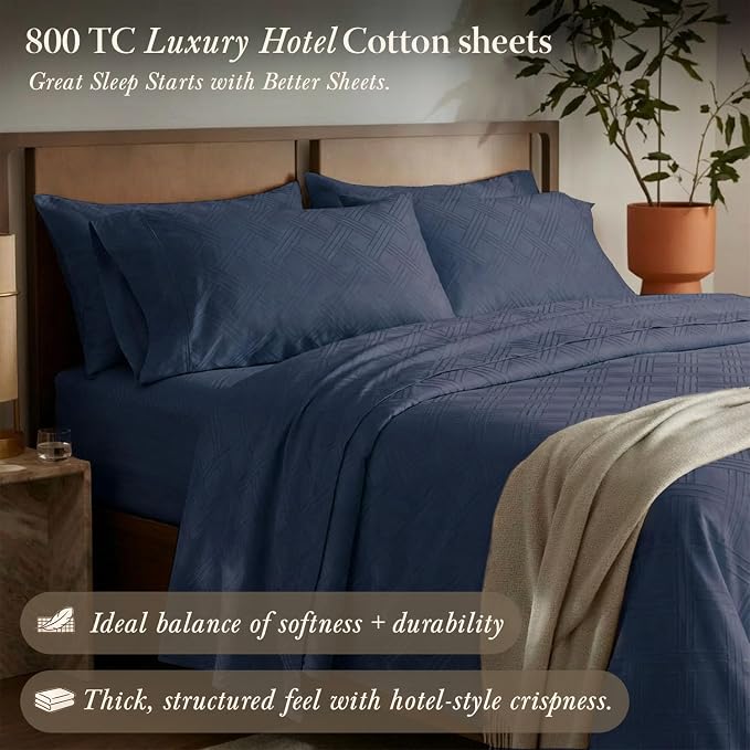 Threadmill King Size Sheets for King Mattress | 800 Thread Count Jacquard - Image 2