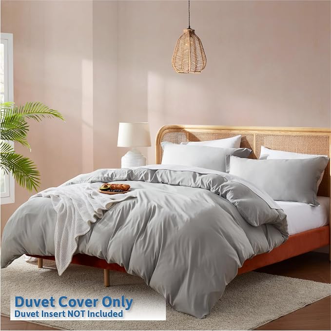 Nestl Light Grey Duvet Cover King Size - Image 2
